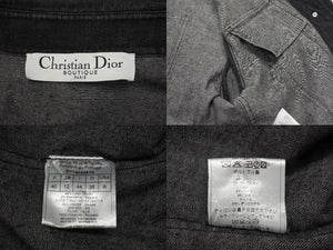 極美品 ChristianDior クリスチャンディオール ガリアーノ期 バックロゴ デニムジャケット 5AW 5H12022810 ブラック サイズ40 中古 4b001862