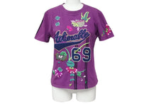 Load image into Gallery viewer, Christian Dior クリスチャンディオール 半袖Tシャツ 3H16155021 サイズ42 シニール 刺繍 パープル マルチカラー 良品 中古 4b001881