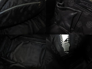 CHROME HEARTS クロムハーツ 現行型 ジムバッグ ミデュアム セメタリークロスパッチ 14パッチ スモールCHクロス ブラック 美品 中古 4b001883