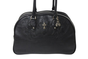 CHROME HEARTS クロムハーツ 現行型 ジムバッグ ミデュアム セメタリークロスパッチ 14パッチ スモールCHクロス ブラック 美品 中古 4b001883