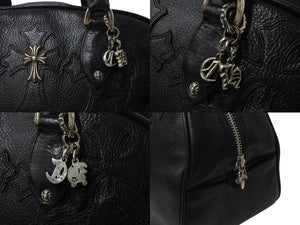 CHROME HEARTS クロムハーツ 現行型 ジムバッグ ミデュアム セメタリークロスパッチ 14パッチ スモールCHクロス ブラック 美品 中古 4b001883