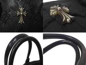 CHROME HEARTS クロムハーツ 現行型 ジムバッグ ミデュアム セメタリークロスパッチ 14パッチ スモールCHクロス ブラック 美品 中古 4b001883