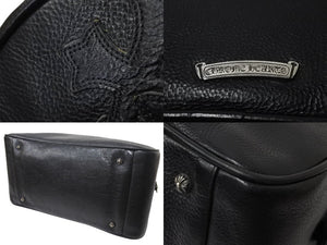 CHROME HEARTS クロムハーツ 現行型 ジムバッグ ミデュアム セメタリークロスパッチ 14パッチ スモールCHクロス ブラック 美品 中古 4b001883