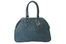 Load image into Gallery viewer, CHROME HEARTS クロムハーツ 現行型 ジムバッグ ミデュアム セメタリークロスパッチ 14パッチ ヌバック ブルー系 美品 中古 4b001884