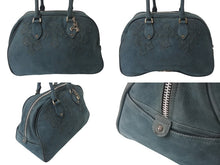 Load image into Gallery viewer, CHROME HEARTS クロムハーツ 現行型 ジムバッグ ミデュアム セメタリークロスパッチ 14パッチ ヌバック ブルー系 美品 中古 4b001884