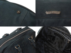 CHROME HEARTS クロムハーツ 現行型 ジムバッグ ミデュアム セメタリークロスパッチ 14パッチ ヌバック ブルー系 美品 中古 4b001884