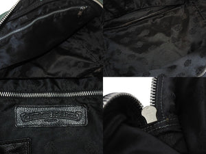 CHROME HEARTS クロムハーツ 現行型 ジムバッグ ミデュアム セメタリークロスパッチ 14パッチ ヌバック ブルー系 美品 中古 4b001884