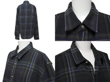 Load image into Gallery viewer, CHROME HEARTS クロムハーツ LOOSE END 長袖シャツ サイズL チェック柄 クロスボールボタン CHクロスレザーパッチ チャコール系 美品 中古 4b001886