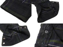 Load image into Gallery viewer, CHROME HEARTS クロムハーツ LOOSE END 長袖シャツ サイズL チェック柄 クロスボールボタン CHクロスレザーパッチ チャコール系 美品 中古 4b001886