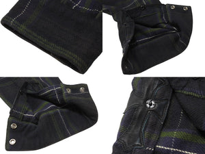 CHROME HEARTS クロムハーツ LOOSE END 長袖シャツ サイズL チェック柄 クロスボールボタン CHクロスレザーパッチ チャコール系 美品 中古 4b001886