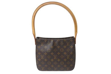 LOUIS VUITTON ルイヴィトン モノグラム ルーピングMM M51146 ハンドバッグ 2001年製 廃盤 ゴールド金具 ブラウン 中古 4b001904