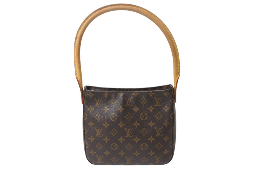 LOUIS VUITTON ルイヴィトン モノグラム ルーピングMM M51146 ハンドバッグ 2001年製 廃盤 ゴールド金具 ブラウン 中古 4b001904