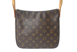 LOUIS VUITTON ルイヴィトン モノグラム ルーピングMM M51146 ハンドバッグ 2001年製 廃盤 ゴールド金具 ブラウン 中古 4b001904