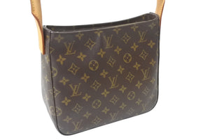 LOUIS VUITTON ルイヴィトン モノグラム ルーピングMM M51146 ハンドバッグ 2001年製 廃盤 ゴールド金具 ブラウン 中古 4b001904