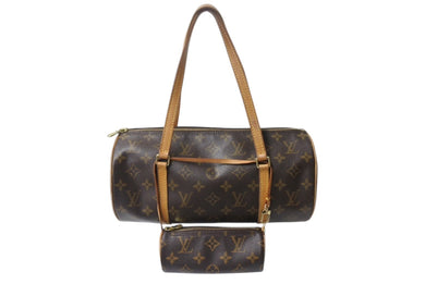 LOUIS VUITTON ルイヴィトン パピヨン30 モノグラムキャンバス ハンドバッグ 旧型 筒形 M51365 ブラウン 美品 中古 4b001907