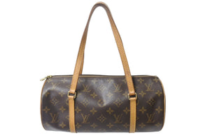 LOUIS VUITTON ルイヴィトン パピヨン30 モノグラムキャンバス ハンドバッグ 旧型 筒形 M51365 ブラウン 美品 中古 4b001907