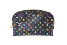 Load image into Gallery viewer, LOUIS VUITTON ルイヴィトン モノグラム マルチカラー ポシェットコスメティック M47355 ゴールド金具 ノワール ブラック 黒 中古 4b001923