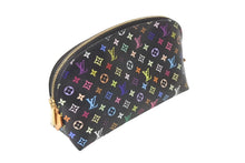 Load image into Gallery viewer, LOUIS VUITTON ルイヴィトン モノグラム マルチカラー ポシェットコスメティック M47355 ゴールド金具 ノワール ブラック 黒 中古 4b001923
