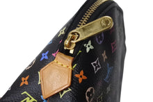 Load image into Gallery viewer, LOUIS VUITTON ルイヴィトン モノグラム マルチカラー ポシェットコスメティック M47355 ゴールド金具 ノワール ブラック 黒 中古 4b001923