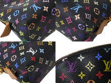 Load image into Gallery viewer, LOUIS VUITTON ルイヴィトン モノグラム マルチカラー ポシェットコスメティック M47355 ゴールド金具 ノワール ブラック 黒 中古 4b001923