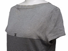 Load image into Gallery viewer, CHANEL シャネル ボーダーワンピース P08625V00338 97P ココマーク ブラック グレー レディース サイズ40 中古 N19342