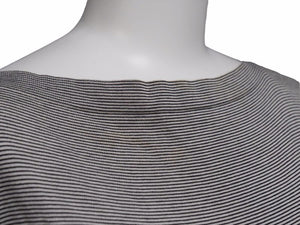 CHANEL シャネル ボーダーワンピース P08625V00338 97P ココマーク ブラック グレー レディース サイズ40 中古 N19342