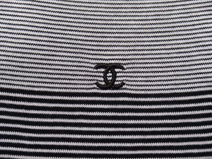 CHANEL シャネル ボーダーワンピース P08625V00338 97P ココマーク ブラック グレー レディース サイズ40 中古 N19342