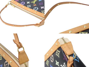 極美品 LOUIS VUITTON ルイヴィトン ポシェット アクセソワール アクセサリーポーチ M92648 モノグラム マルチカラー ブラック 中古 4b001951