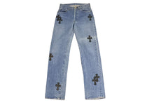 画像をギャラリービューアに読み込む, 極美品 CHROME HEARTS クロムハーツ LEVI&#39;S 505 U VNTG JEAN クロスパッチデニムパンツ インディゴブルー サイズ27 中古 4b001965 
