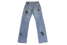 画像をギャラリービューアに読み込む, 極美品 CHROME HEARTS クロムハーツ LEVI&#39;S 505 U VNTG JEAN クロスパッチデニムパンツ インディゴブルー サイズ27 中古 4b001965 