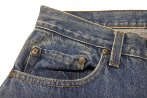 極美品 CHROME HEARTS クロムハーツ LEVI'S 505 U VNTG JEAN クロスパッチデニムパンツ インディゴブルー サイズ27 中古 4b001965 