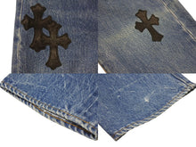 画像をギャラリービューアに読み込む, 極美品 CHROME HEARTS クロムハーツ LEVI&#39;S 505 U VNTG JEAN クロスパッチデニムパンツ インディゴブルー サイズ27 中古 4b001965 