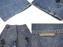 画像をギャラリービューアに読み込む, 極美品 CHROME HEARTS クロムハーツ LEVI&#39;S 505 U VNTG JEAN クロスパッチデニムパンツ インディゴブルー サイズ27 中古 4b001965 