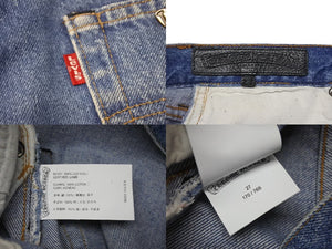 極美品 CHROME HEARTS クロムハーツ LEVI'S 505 U VNTG JEAN クロスパッチデニムパンツ インディゴブルー サイズ27 中古 4b001965 