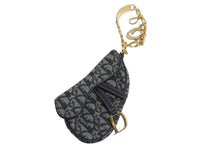 Load image into Gallery viewer, Christian Dior クリスチャンディオール サドルバッグ ハンドバッグ MU0060 トロッター ネイビー ヴィンテージ ゴールド金具 美品 中古 4c071405