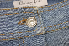 Load image into Gallery viewer, Christian Dior クリスチャンディオール デニムパンツ 5A12044011 ガリアーノ期 コットン ポリウレタン ブルー マルチカラー 美品 中古 4b002007