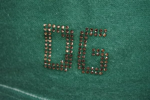 DOLCE＆GABBANA ドルチェアンドガッバーナ タンクトップ ラインストーン ロゴ グリーン ホワイト サイズ40 美品 中古 4b002078