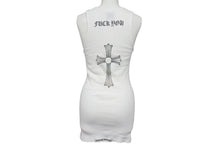 Load image into Gallery viewer, CHROME HEARTS クロムハーツ CH クロス タンクトップ FUCK YOU ホワイト サイズS コットン 美品 中古 4b002084