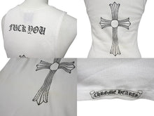 Load image into Gallery viewer, CHROME HEARTS クロムハーツ CH クロス タンクトップ FUCK YOU ホワイト サイズS コットン 美品 中古 4b002084
