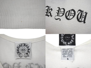 CHROME HEARTS クロムハーツ CH クロス タンクトップ FUCK YOU ホワイト サイズS コットン 美品 中古 4b002084