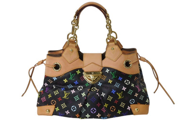 極美品 LOUISVUITTON ルイヴィトン モノグラム マルチカラー 村上隆 ウルスラ ブラック ハンドバッグ M40124 中古 4b002105