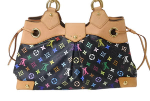 極美品 LOUISVUITTON ルイヴィトン モノグラム マルチカラー 村上隆 ウルスラ ブラック ハンドバッグ M40124 中古 4b002105