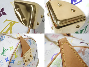 極美品 LOUIS VUITTON ルイヴィトン スピーディ30 ハンドバッグ M92643 モノグラム マルチカラー 村上隆 ホワイト 中古 4b002106