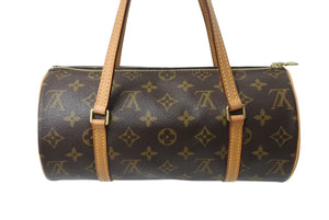 極美品 LOUIS VUITTON ルイヴィトン パピヨン26 ハンドバッグ M51366 モノグラム PVC レザー ブラウン ゴールド金具 中古 4b002110