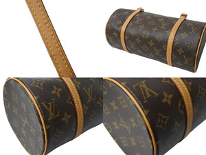 極美品 LOUIS VUITTON ルイヴィトン パピヨン26 ハンドバッグ M51366 モノグラム PVC レザー ブラウン ゴールド金具 中古 4b002110
