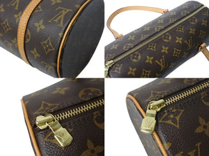 極美品 LOUIS VUITTON ルイヴィトン パピヨン26 ハンドバッグ M51366 モノグラム PVC レザー ブラウン ゴールド金具 中古 4b002110
