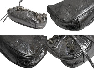 新品同様 BALENCIAGA バレンシアガ LE CAGOLE ルカゴール ミニショルダーバッグ 695814 レザー 2way スタッズ シルバー 中古 4b002113