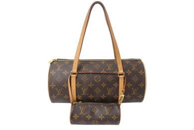 LOUIS VUITTON ルイヴィトン パピヨン26 ハンドバッグ M51366 モノグラム PVC レザー ブラウン ゴールド金具 美品 中古 4b002122