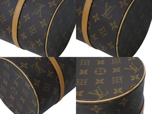 LOUIS VUITTON ルイヴィトン パピヨン26 ハンドバッグ M51366 モノグラム PVC レザー ブラウン ゴールド金具 美品 中古 4b002122