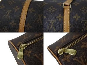 LOUIS VUITTON ルイヴィトン パピヨン26 ハンドバッグ M51366 モノグラム PVC レザー ブラウン ゴールド金具 美品 中古 4b002122